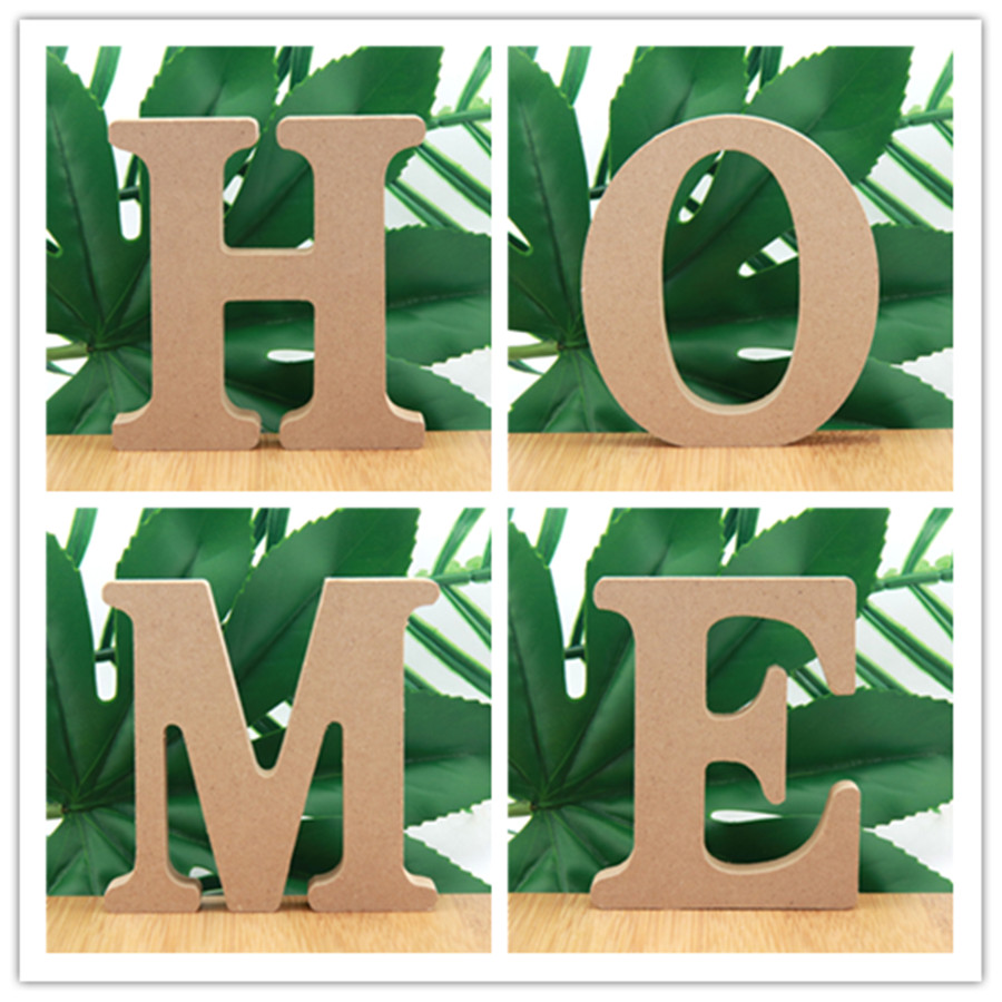 Home Decor Deals - 1ชิ้น10ซม. ไม้สีตัวอักษรไม้ตัวอักษร DIY คำตัวอักษรศิลปะงานฝีมือการออกแบบชื่อยืนการตกแต่งบ้านงานแต่งงานงานปาร์ตี้3.94นิ้ว