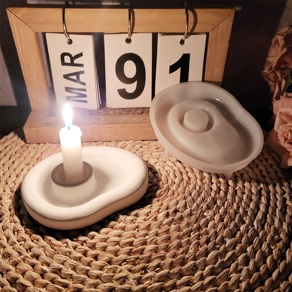 Home Decor Modern Organic - รูปร่างอินทรีย์ถาดเทียนแม่พิมพ์ซิลิโคนไม่สม่ําเสมอ Textured สําหรับเรซิ่น/ซีเมนต์หัตถกรรม, โมเดิร์น Boho Home