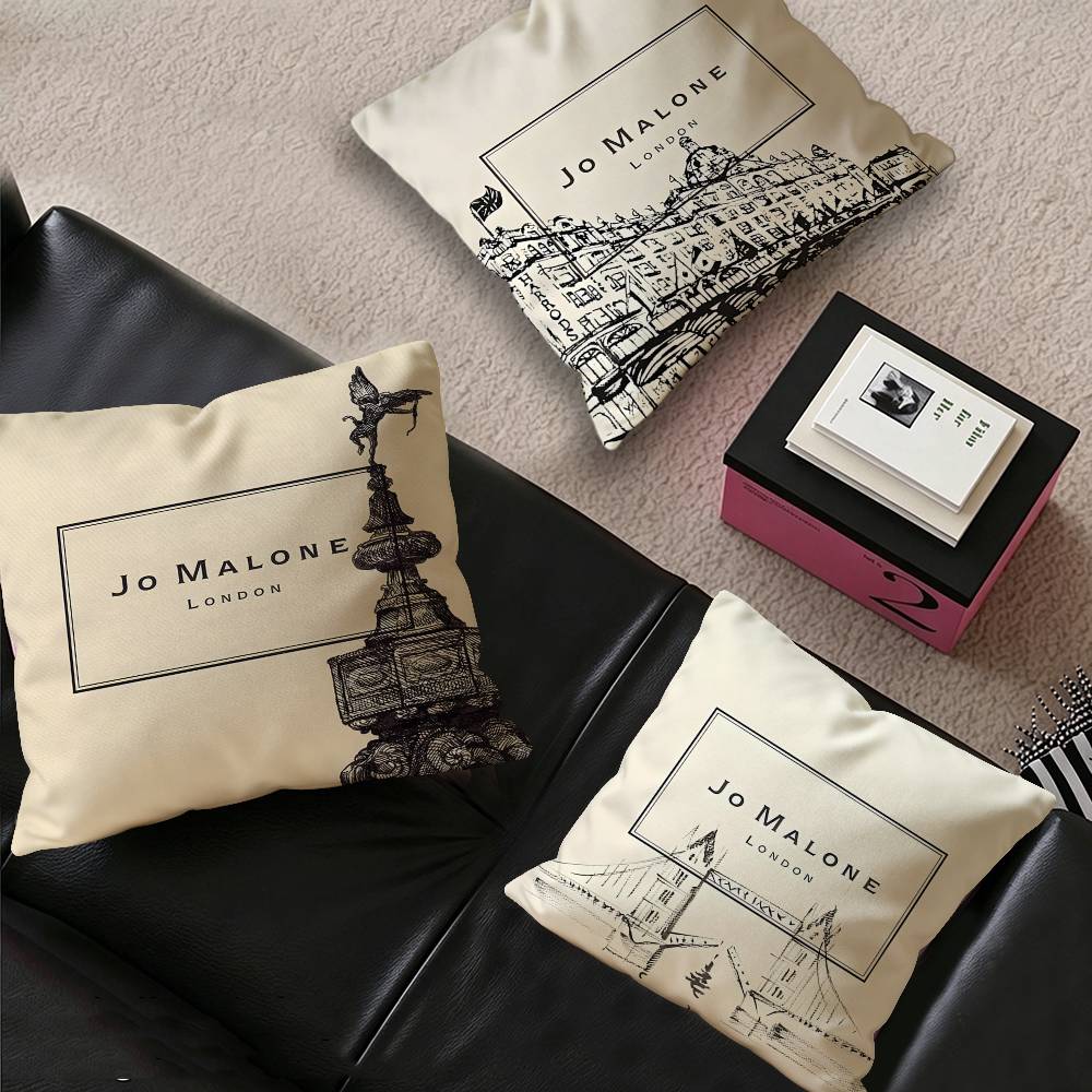 Home Decor Logo Design - ปลอกหมอนแฟชั่นลายโลโก้ J-Jo M-Malone ปลอกหมอนตกแต่ง ของตกแต่งวันหยุด