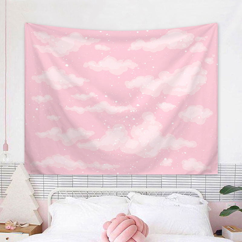 Home Decor Deals - พรมลายท้องฟ้าเมฆ1ชิ้นพรมลายท้องฟ้าเมฆน่ารักห้องนอนห้องนั่งเล่นตกแต่งผนังหอพัก