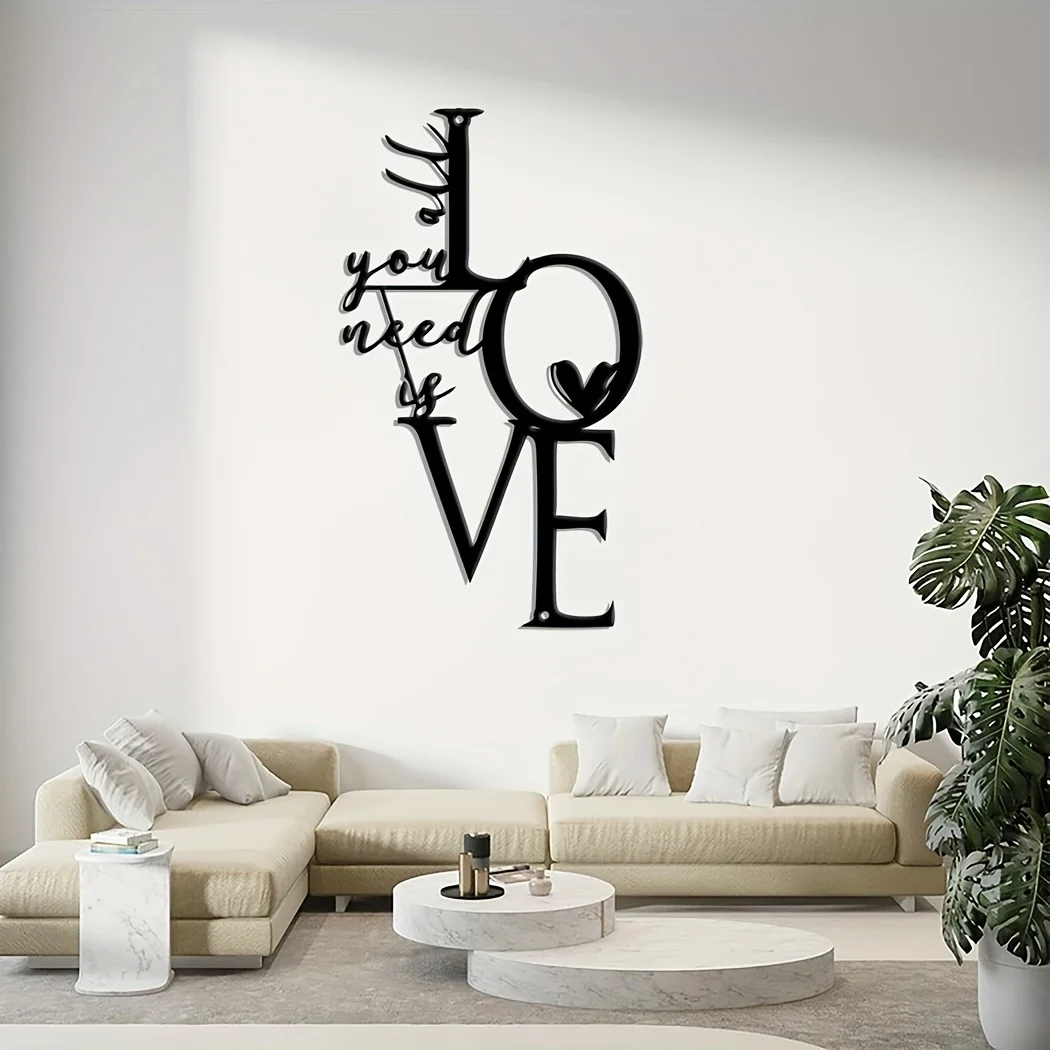 Home Decor Deals - เครื่องประดับแขวนผนังโลหะ Helloyoung 1ชิ้นสิ่งที่คุณต้องการคือความรักศิลปะบนผนังโลหะการตกแต่งศิลปะบนผนังโลหะความรักป้ายโลหะติดผนัง
