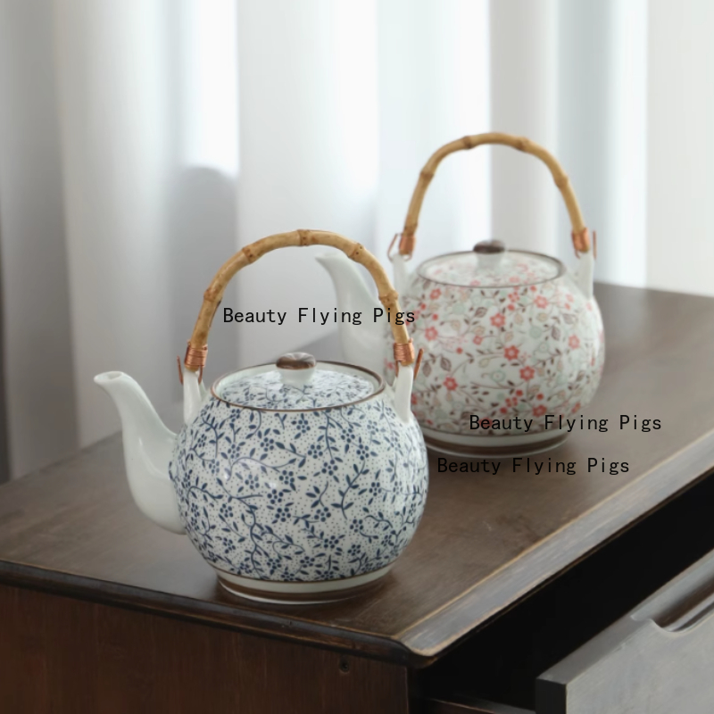 Home Decor Modern Organic - กาน้ําชาเซรามิก 1100 มล. หม้อชาเซรามิกสไตล์ญี่ปุ่นพร้อมหน้าจอกรอง อุปกรณ์เสริมชุดน้ําชา เครื่องใช้ในครัวเรือน