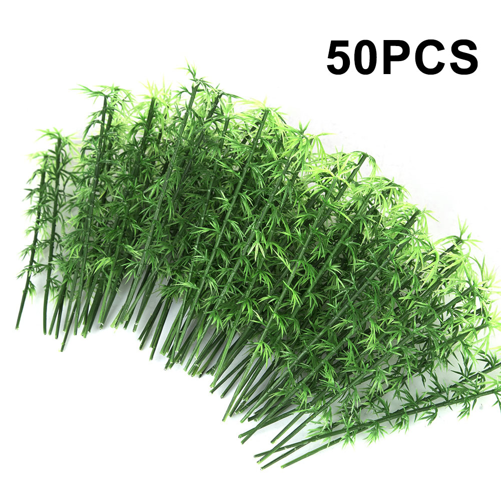 Home Decor Modern Organic - 50Pcs 10ซม./12ซม./15ซม.พลาสติกMiniatureภูมิทัศน์ต้นไม้ไม้ไผ่ตารางทรายdecorต้นไม้สำหรับทิวทัศน์ภูมิทัศน์