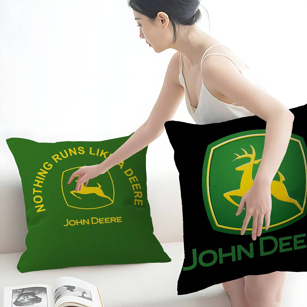 Home Decor Logo Design - J-John-Deere โลโก้ลายเมเปิ้ล ปลอกหมอนอิง ตกแต่งฤดูใบไม้ร่วง ปลอกหมอนอิงตกแต่งวันหยุด