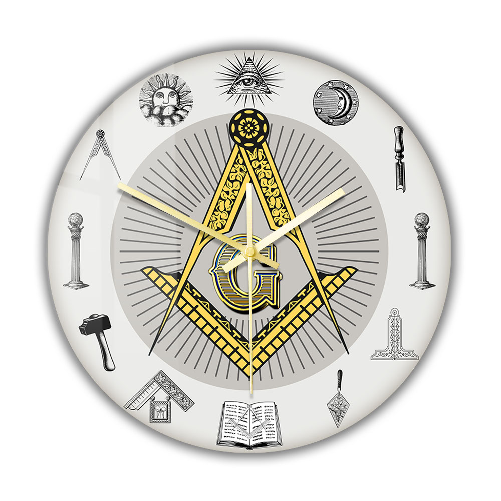 Home Decor Exchange - Masonic Exchange Square เข็มทิศสัญลักษณ์ Masonic นาฬิกา