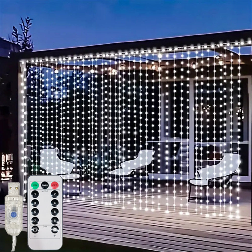 Fairy Lights Bedroom - ไฟ LED แบบม่าน USB 3/6 เมตร