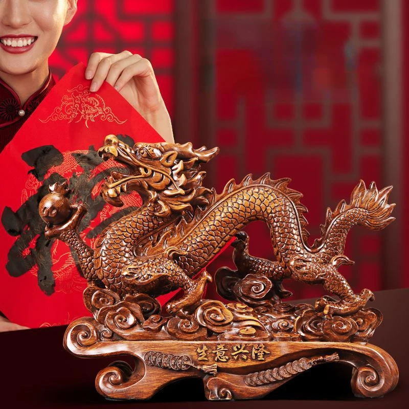 Home Decor Deals - เครื่องประดับมังกรนำโชคเพื่อดึงดูดความมั่งคั่งเมื่อห้องนั่งเล่นร้านค้าเปิดบ้านใหม่ของขวัญงานฝีมือประติมากรรม