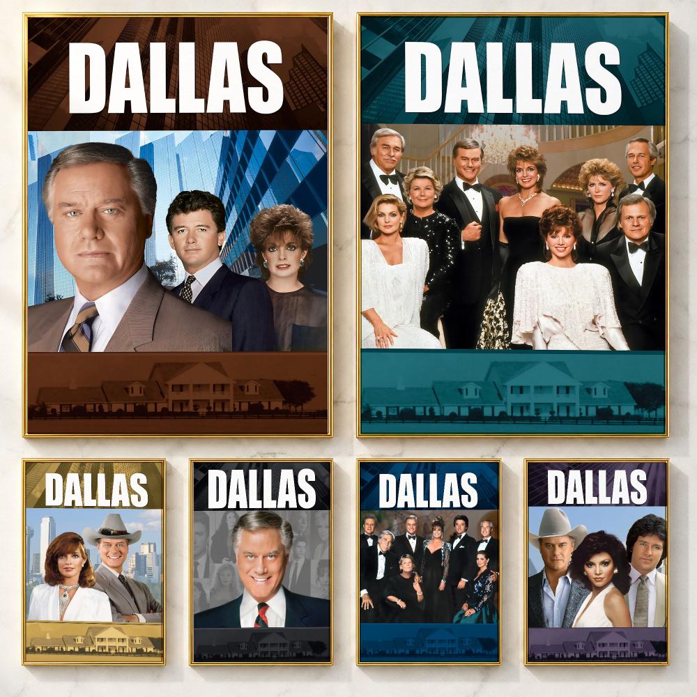 Home Decor Dallas - โปสเตอร์ซีรีส์ละครคลาสสิก ดัลลัส โปสเตอร์ศิลปะแบบมีกาวในตัว ตกแต่งผนัง ภาพวาดศิลปะ กระดาษคราฟท์สีขาว