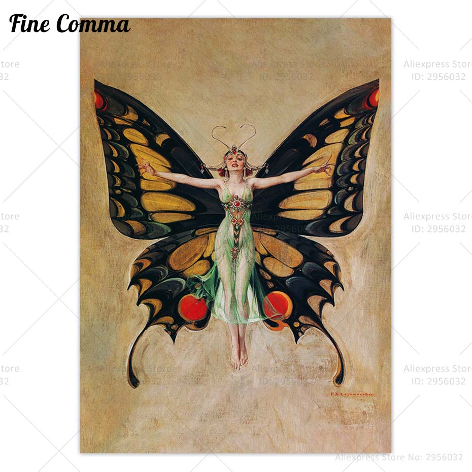 The Flapper Vintage โปสเตอร์ F - Xavier Home Decor บทวิจารณ์และราคา