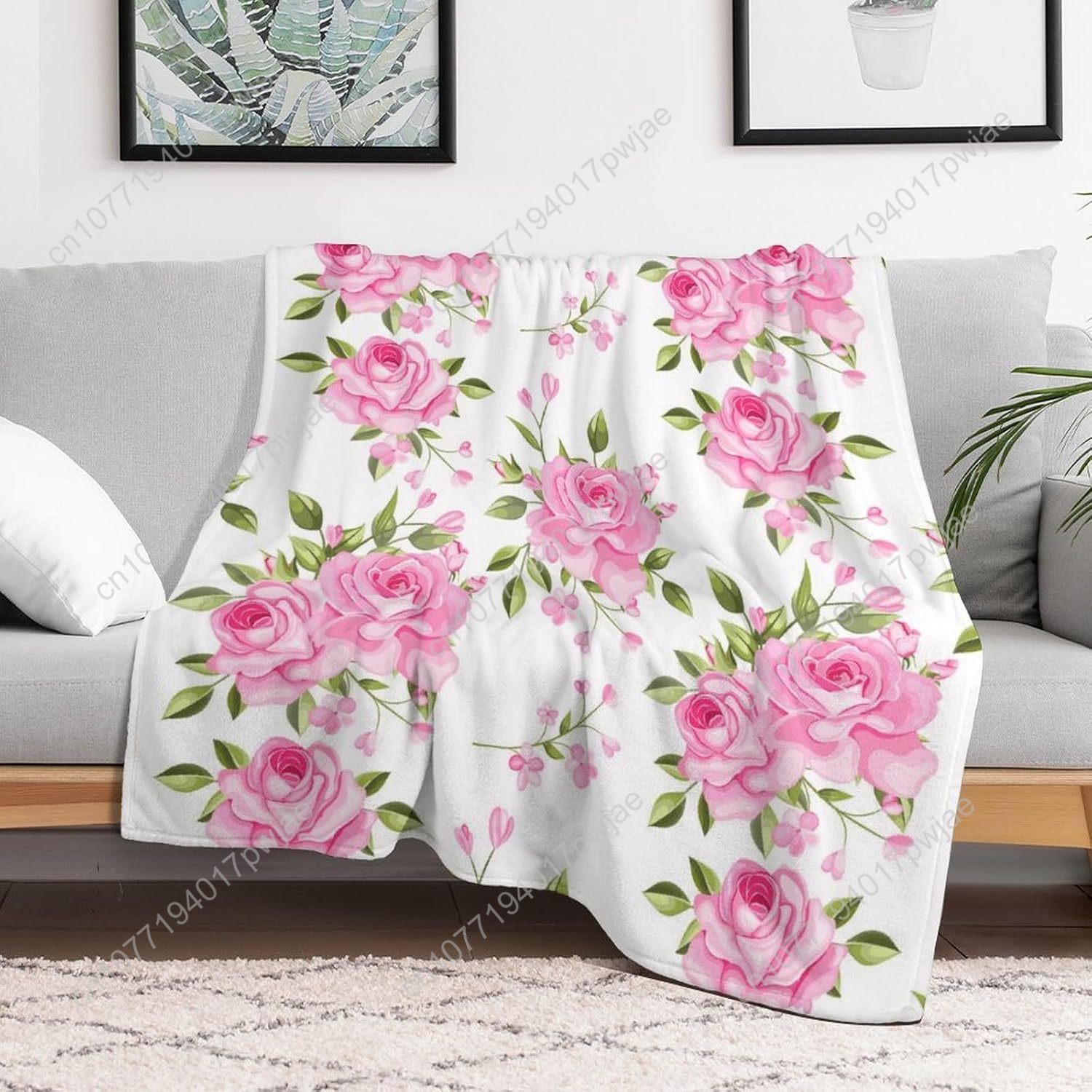 ผ้าห่มลายดอกไม้สีชมพู ของขวัญต - Home Decor Luxury บทวิจารณ์และราคา