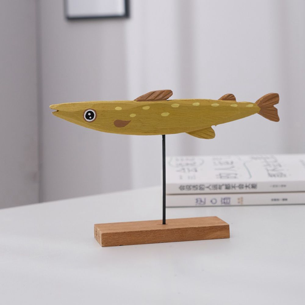 รูปปั้นปลาสไตล์ทำจากไม้ที่มีสี - Home Decor Modern Organic บทวิจารณ์และราคา