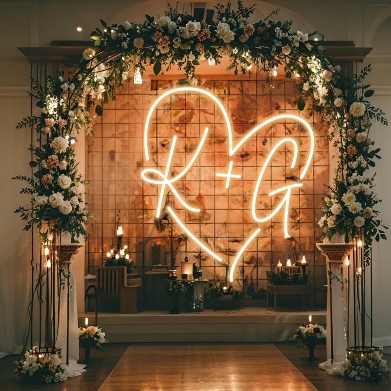 CUSTOM Initials หัวใจ LED Neon - Home Decor Xmas บทวิจารณ์และราคา