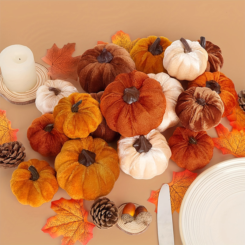 ชุดตกแต่งฟักทองกำมะหยี่จำลอง 1 - Home Decor Modern Organic บทวิจารณ์และราคา