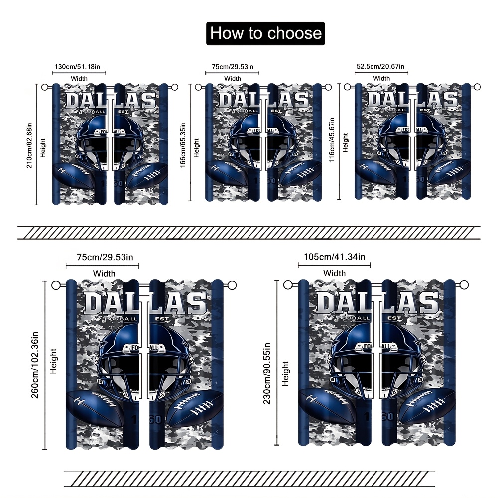 ม่านประตูลายฟุตบอลดัลลัส 2 ชิ้ - Home Decor Dallas บทวิจารณ์และราคา