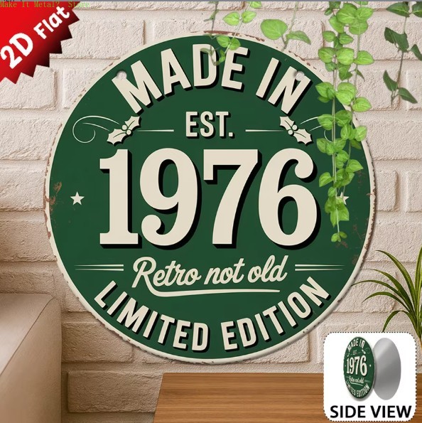 ป้ายโลหะทรงกลมแบน 2 มิติ สไตล์ - Home Decor Green บทวิจารณ์และราคา